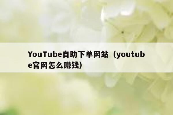 YouTube自助下单网站（youtube官网怎么赚钱） 第1张