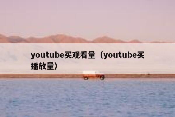youtube买观看量（youtube买播放量） 第1张