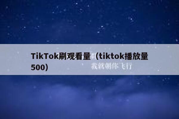 TikTok刷观看量（tiktok播放量500） 第1张