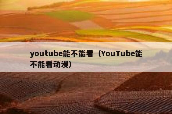 youtube能不能看（YouTube能不能看动漫） 第1张