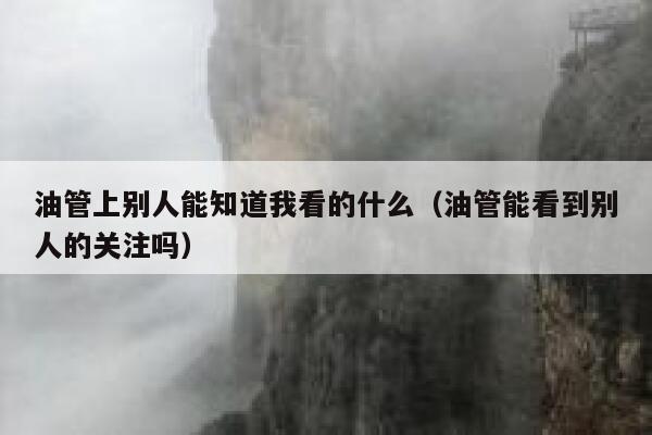 油管上别人能知道我看的什么（油管能看到别人的关注吗） 第1张