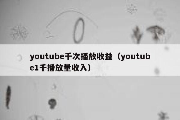 youtube千次播放收益（youtube1千播放量收入） 第1张