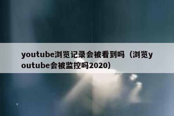 youtube浏览记录会被看到吗（浏览youtube会被监控吗2020） 第1张