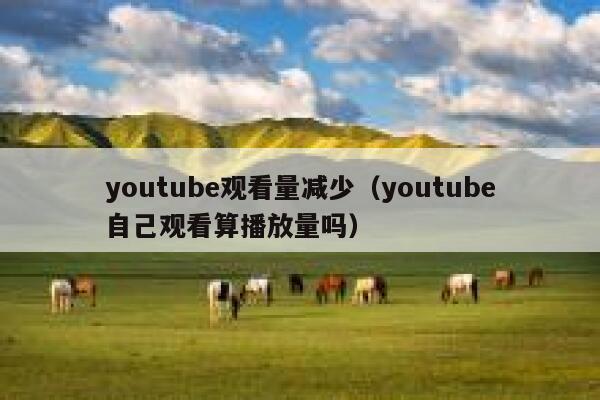 youtube观看量减少（youtube自己观看算播放量吗） 第1张