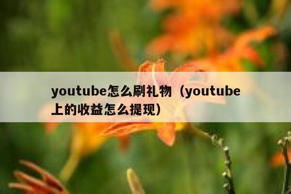 youtube怎么刷礼物（youtube上的收益怎么提现） 第1张