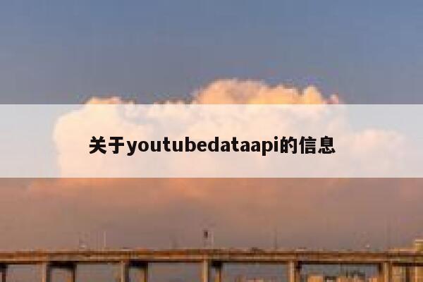 关于youtubedataapi的信息 第1张