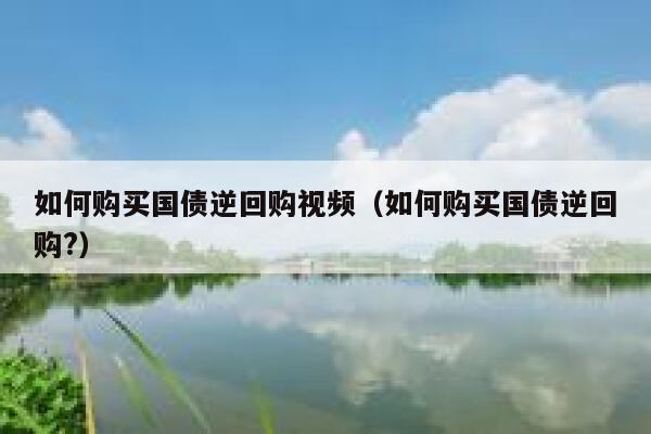 如何购买国债逆回购视频(如何购买国债逆回购?) 第1张 如何购买国债逆回购视频(如何购买国债逆回购?) 第1张