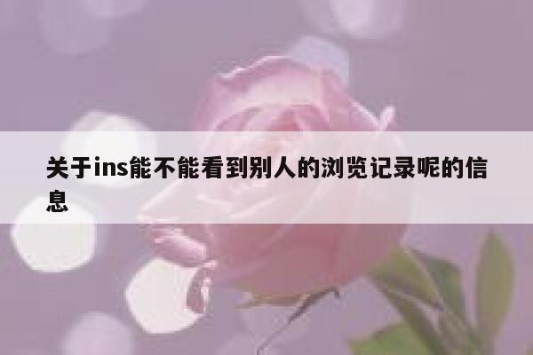 关于ins能不能看到别人的浏览记录呢的信息 第1张