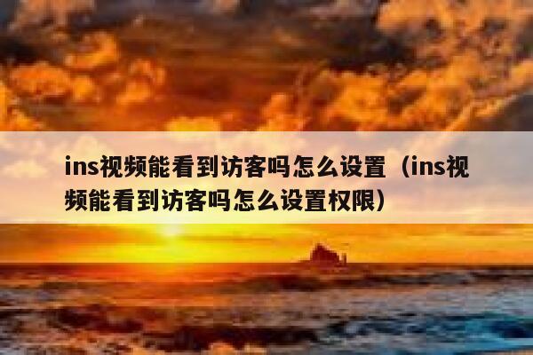 ins视频能看到访客吗怎么设置（ins视频能看到访客吗怎么设置权限） 第1张