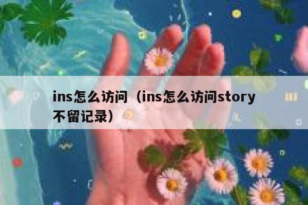 ins怎么访问（ins怎么访问story不留记录） 第1张