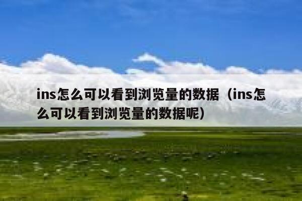 ins怎么可以看到浏览量的数据（ins怎么可以看到浏览量的数据呢） 第1张