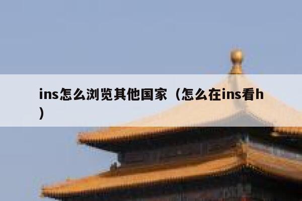 ins怎么浏览其他国家（怎么在ins看h） 第1张