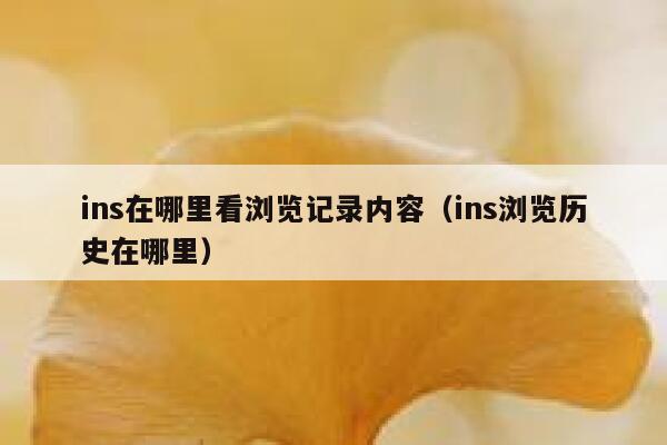 ins在哪里看浏览记录内容（ins浏览历史在哪里） 第1张