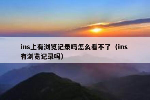 ins上有浏览记录吗怎么看不了（ins 有浏览记录吗） 第1张