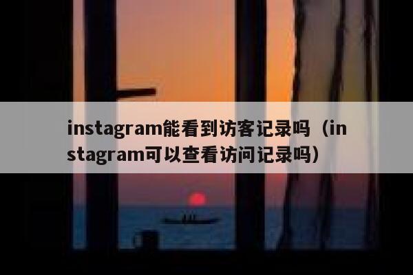 instagram能看到访客记录吗（instagram可以查看访问记录吗） 第1张