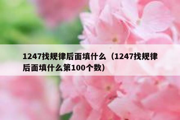 1247找规律后面填什么（1247找规律后面填什么第100个数） 第1张