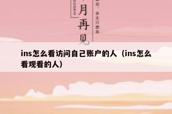 ins怎么看访问自己账户的人（ins怎么看观看的人） 第1张