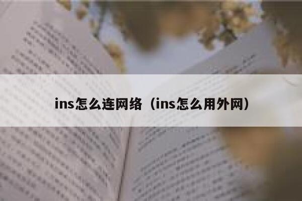 ins怎么连网络（ins怎么用外网） 第1张