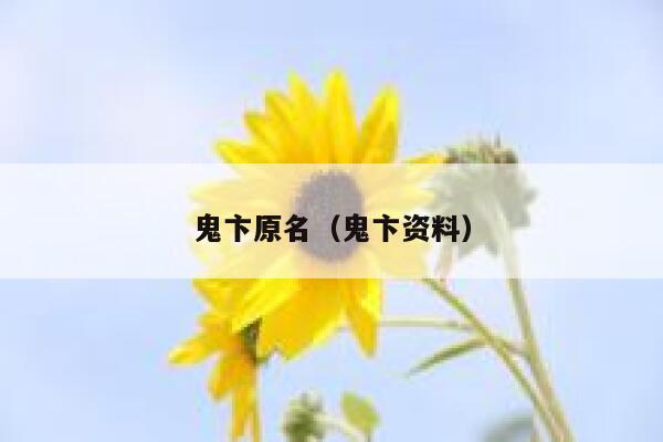 鬼卞原名（鬼卞资料） 第1张