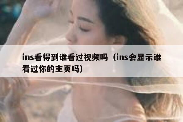ins看得到谁看过视频吗（ins会显示谁看过你的主页吗） 第1张