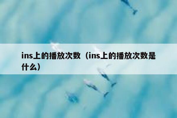 ins上的播放次数（ins上的播放次数是什么） 第1张