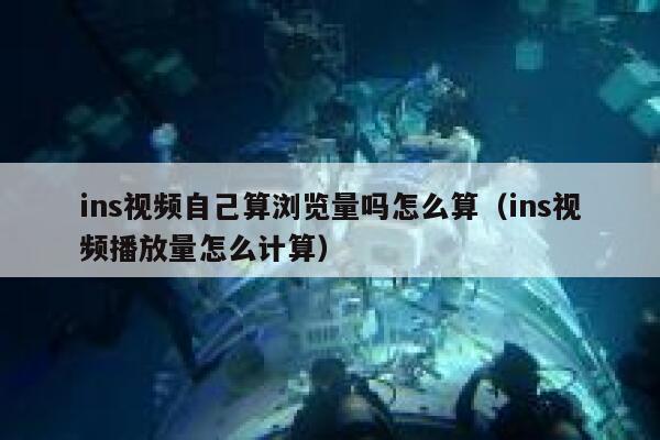 ins视频自己算浏览量吗怎么算(ins视频播放量怎么计算) 第1张 ins视频自己算浏览量吗怎么算(ins视频播放量怎么计算) 第1张