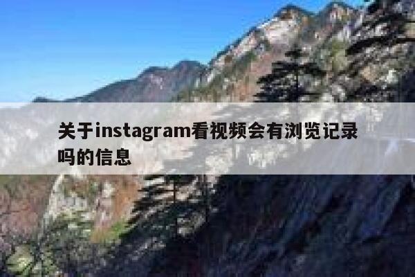 关于instagram看视频会有浏览记录吗的信息 第1张