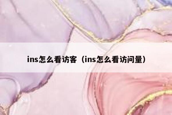 ins怎么看访客（ins怎么看访问量） 第1张