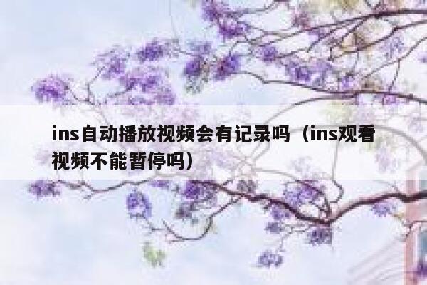 ins自动播放视频会有记录吗(ins观看视频不能暂停吗) 第1张 ins自动播放视频会有记录吗(ins观看视频不能暂停吗) 第1张