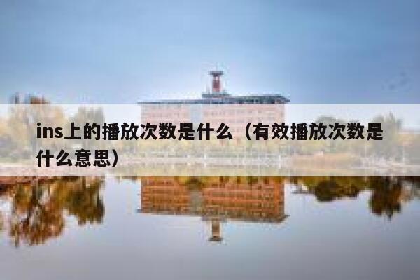 ins上的播放次数是什么（有效播放次数是什么意思） 第1张