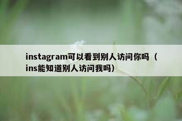 instagram可以看到别人访问你吗（ins能知道别人访问我吗） 第1张