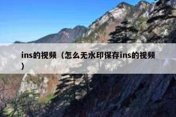 ins的视频(怎么无水印保存ins的视频) 第1张 ins的视频(怎么无水印保存ins的视频) 第1张