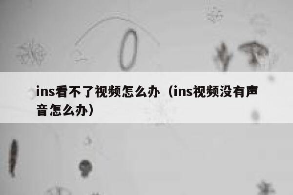 ins看不了视频怎么办(ins视频没有声音怎么办) 第1张 ins看不了视频怎么办(ins视频没有声音怎么办) 第1张