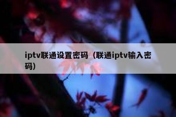 iptv联通设置密码（联通iptv输入密码） 第1张