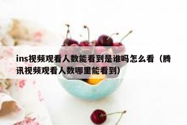 ins视频观看人数能看到是谁吗怎么看（腾讯视频观看人数哪里能看到） 第1张
