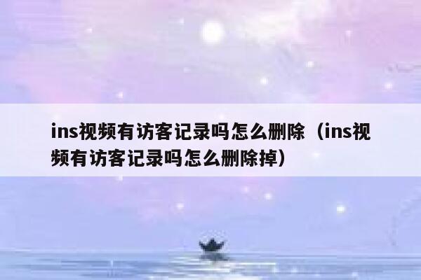 ins视频有访客记录吗怎么删除（ins视频有访客记录吗怎么删除掉） 第1张