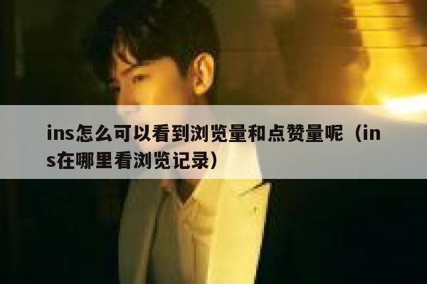 ins怎么可以看到浏览量和点赞量呢（ins在哪里看浏览记录） 第1张