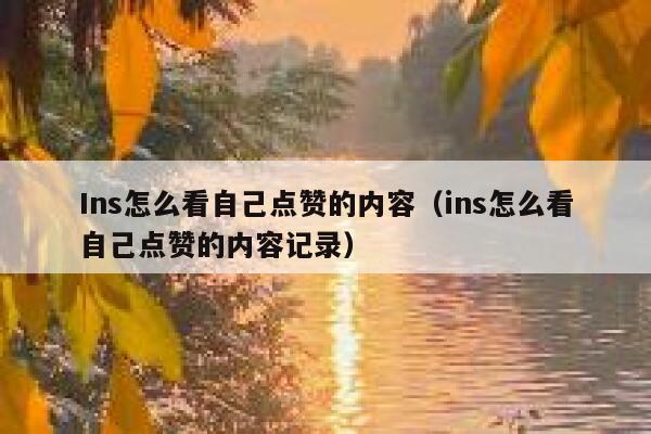 Ins怎么看自己点赞的内容（ins怎么看自己点赞的内容记录） 第1张