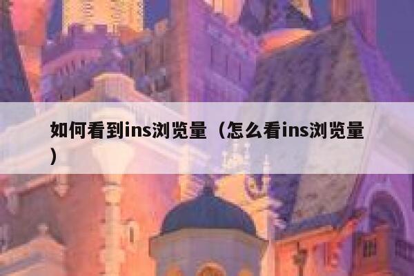 如何看到ins浏览量（怎么看ins浏览量） 第1张