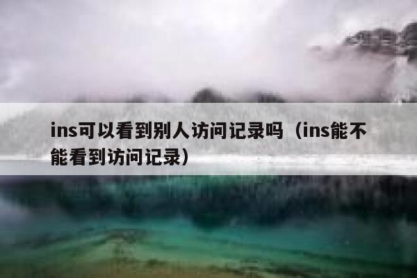 ins可以看到别人访问记录吗（ins能不能看到访问记录） 第1张