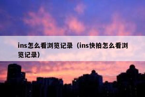 ins怎么看浏览记录(ins快拍怎么看浏览记录) 第1张 ins怎么看浏览记录(ins快拍怎么看浏览记录) 第1张