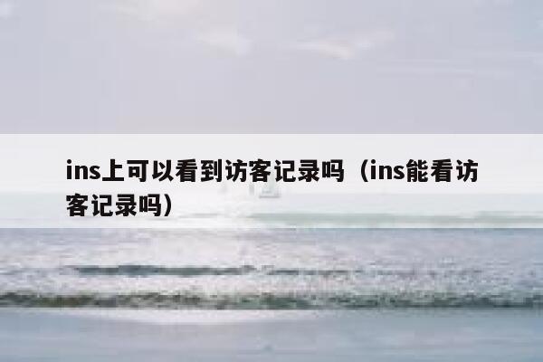 ins上可以看到访客记录吗(ins能看访客记录吗) 第1张 ins上可以看到访客记录吗(ins能看访客记录吗) 第1张
