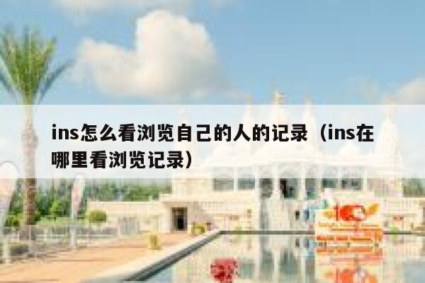 ins怎么看浏览自己的人的记录（ins在哪里看浏览记录） 第1张