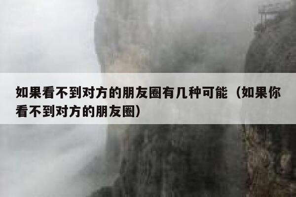 如果看不到对方的朋友圈有几种可能（如果你看不到对方的朋友圈） 第1张