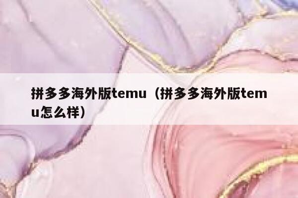 拼多多海外版temu（拼多多海外版temu怎么样） 第1张