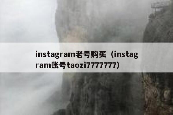 instagram老号购买（instagram账号taozi7777777） 第1张