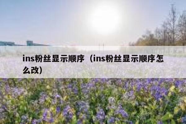 ins粉丝显示顺序（ins粉丝显示顺序怎么改） 第1张