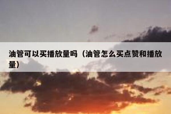 油管可以买播放量吗（油管怎么买点赞和播放量） 第1张