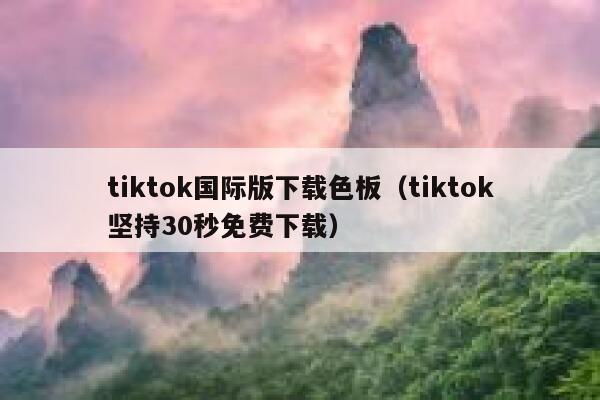 tiktok国际版下载色板（tiktok坚持30秒免费下载） 第1张