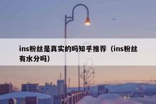 ins粉丝是真实的吗知乎推荐（ins粉丝有水分吗） 第1张